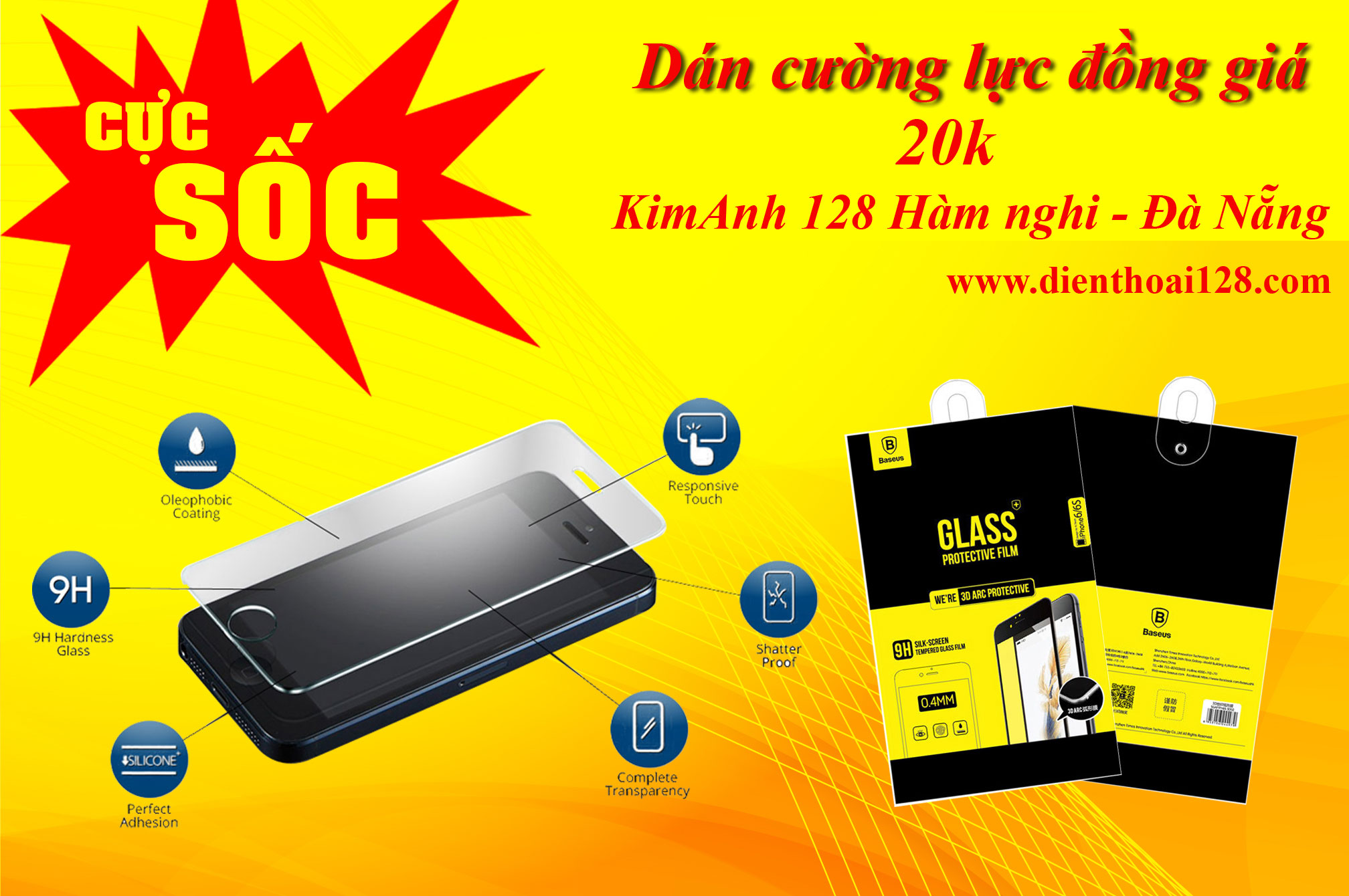 Dán kính cường lực đồng giá 30k cho điện thoại.