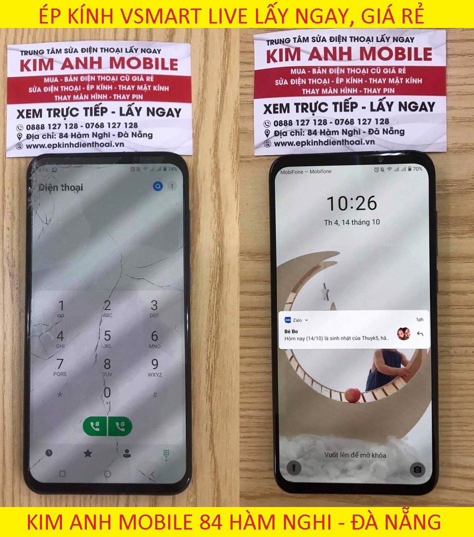 Dịch vụ ép kính thay màn hình Vsmart giá rẻ nhất tại đà nẵng