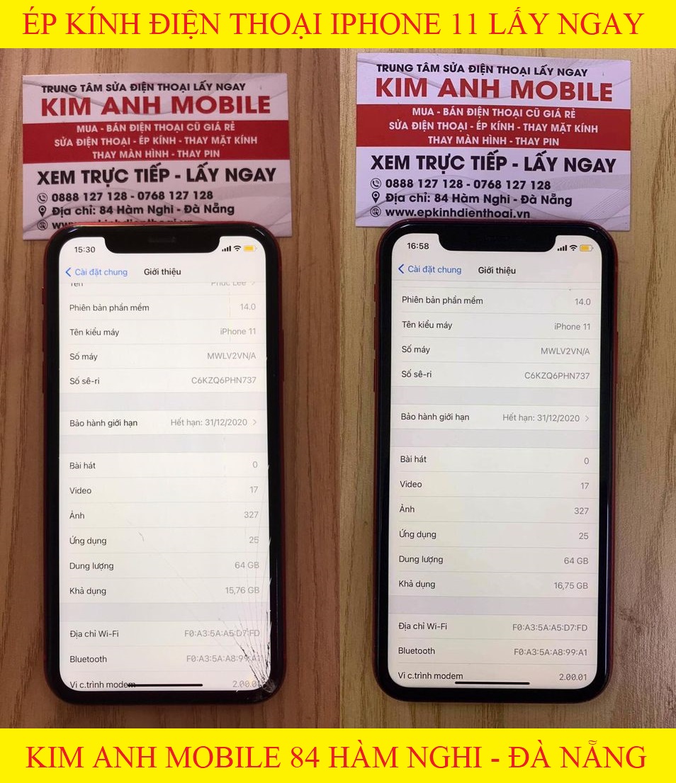 Thay bộ màn hình, ép kính điện thoại iphone 11 chất lượng tại đà nẵng