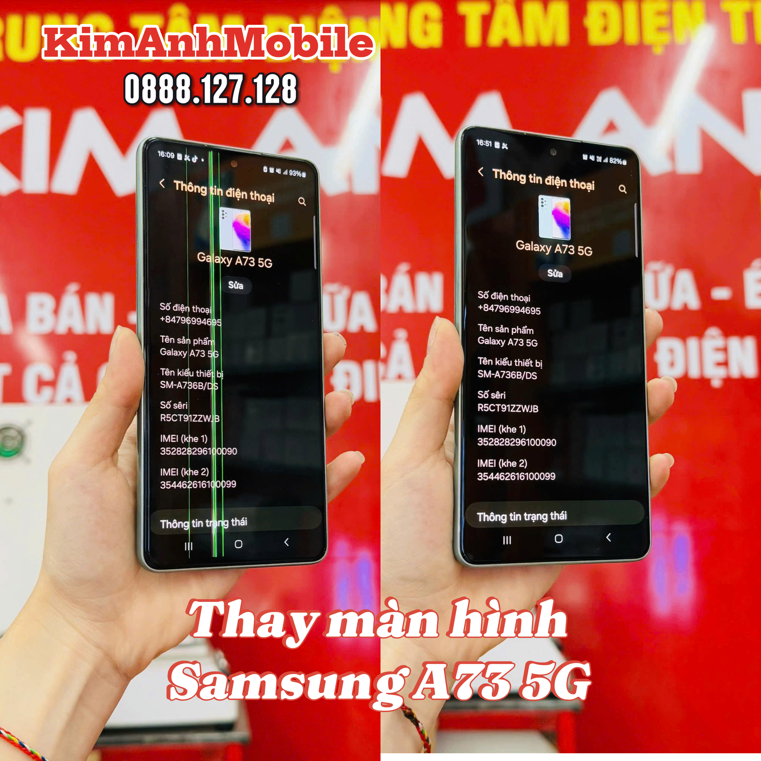 Màn Hình Samsung A73 5G Chính Hãng Tại Kim Anh Mobile Đà Nẵng