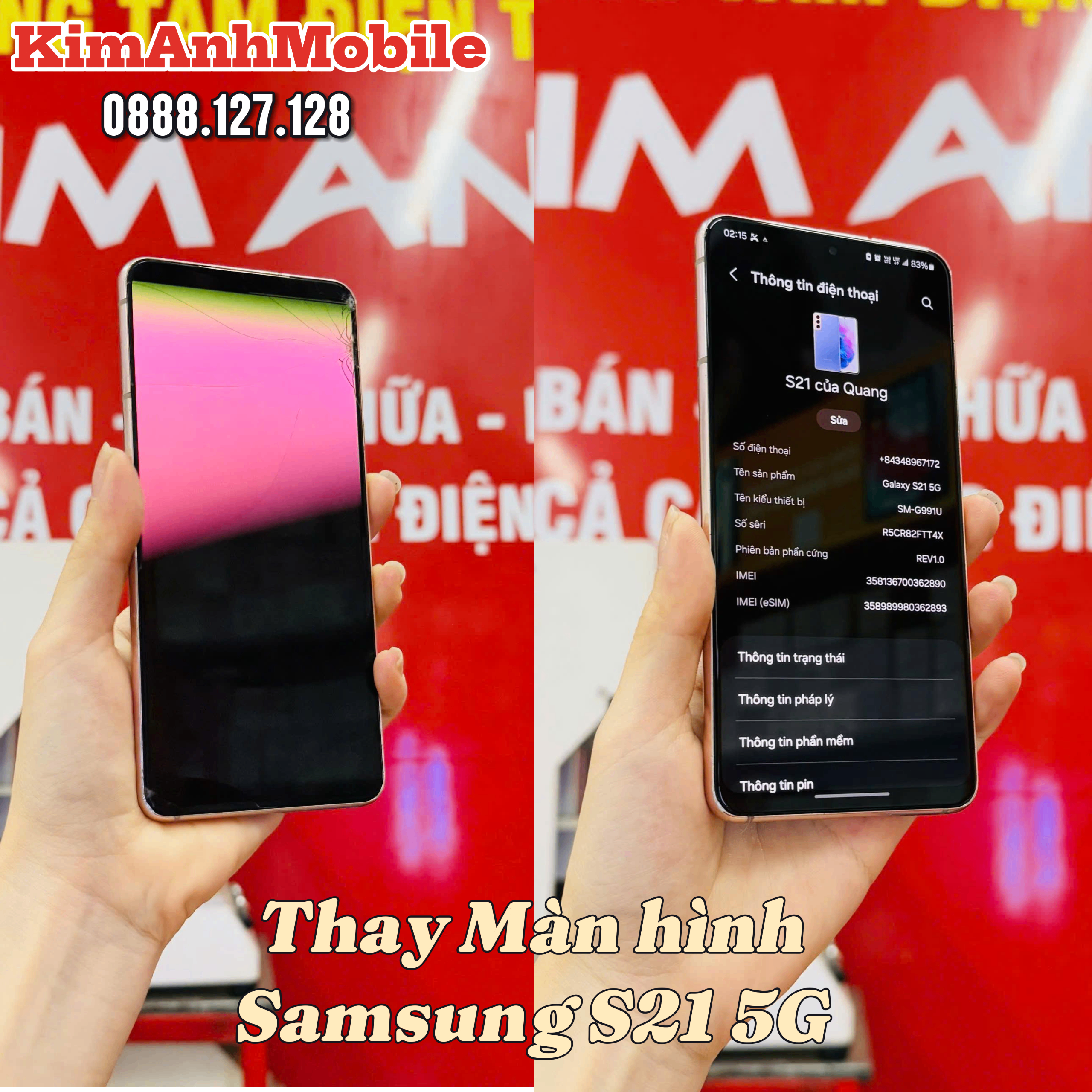 Màn Hình Samsung S21 5G Chính Hãng Tại Đà Nẵng – Lấy Ngay Tại Kim Anh Mobile