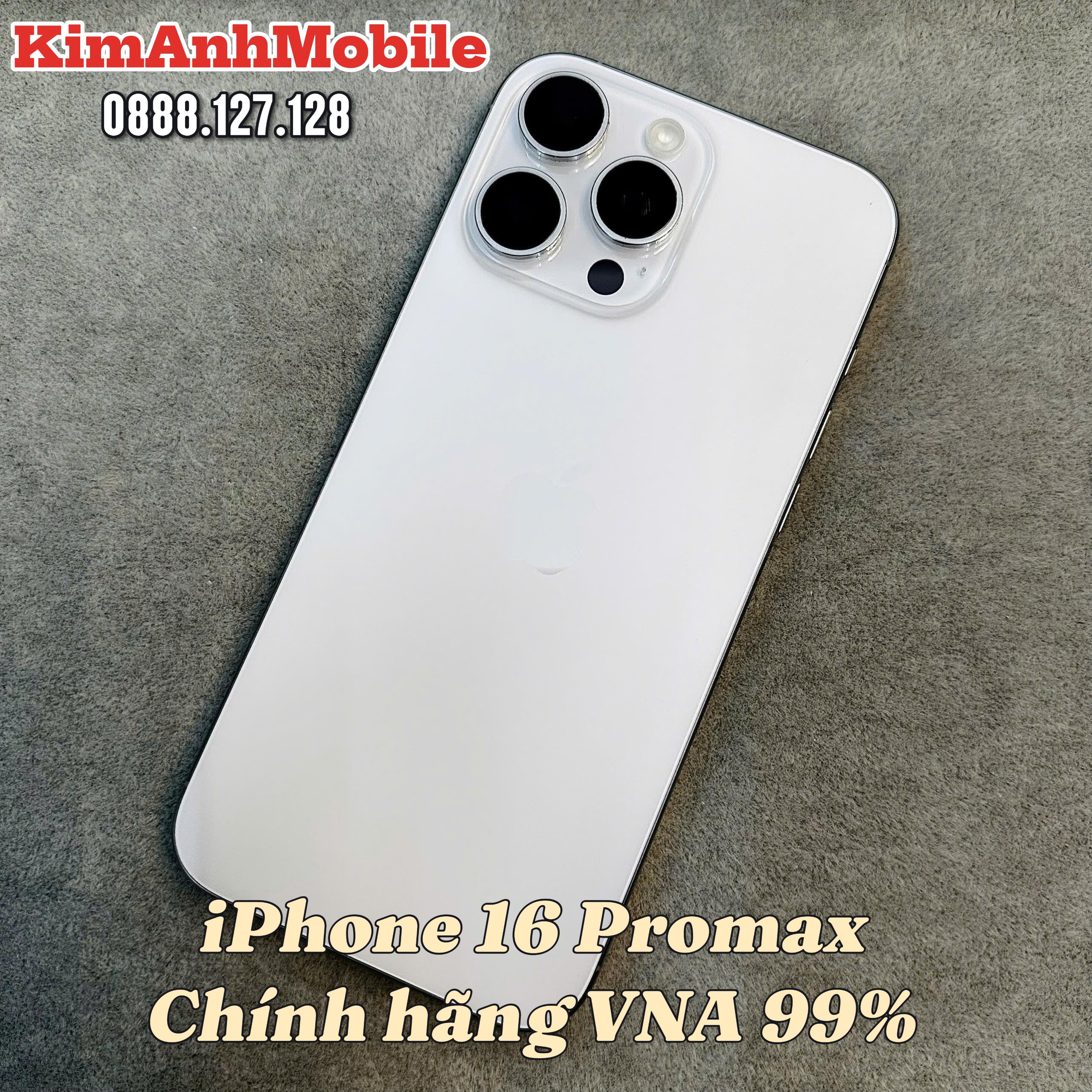 Siêu phẩm mới nhất nhà Apple – iPhone 16 Pro Max 256GB – đã có mặt tại Kim Anh Mobile, với mức giá chỉ từ 27.990.000đ. Bạn đang tìm một chiếc smartphone đẳng cấp, mạnh mẽ, thời thượng? Đây chính là lựa chọn tuyệt vời!