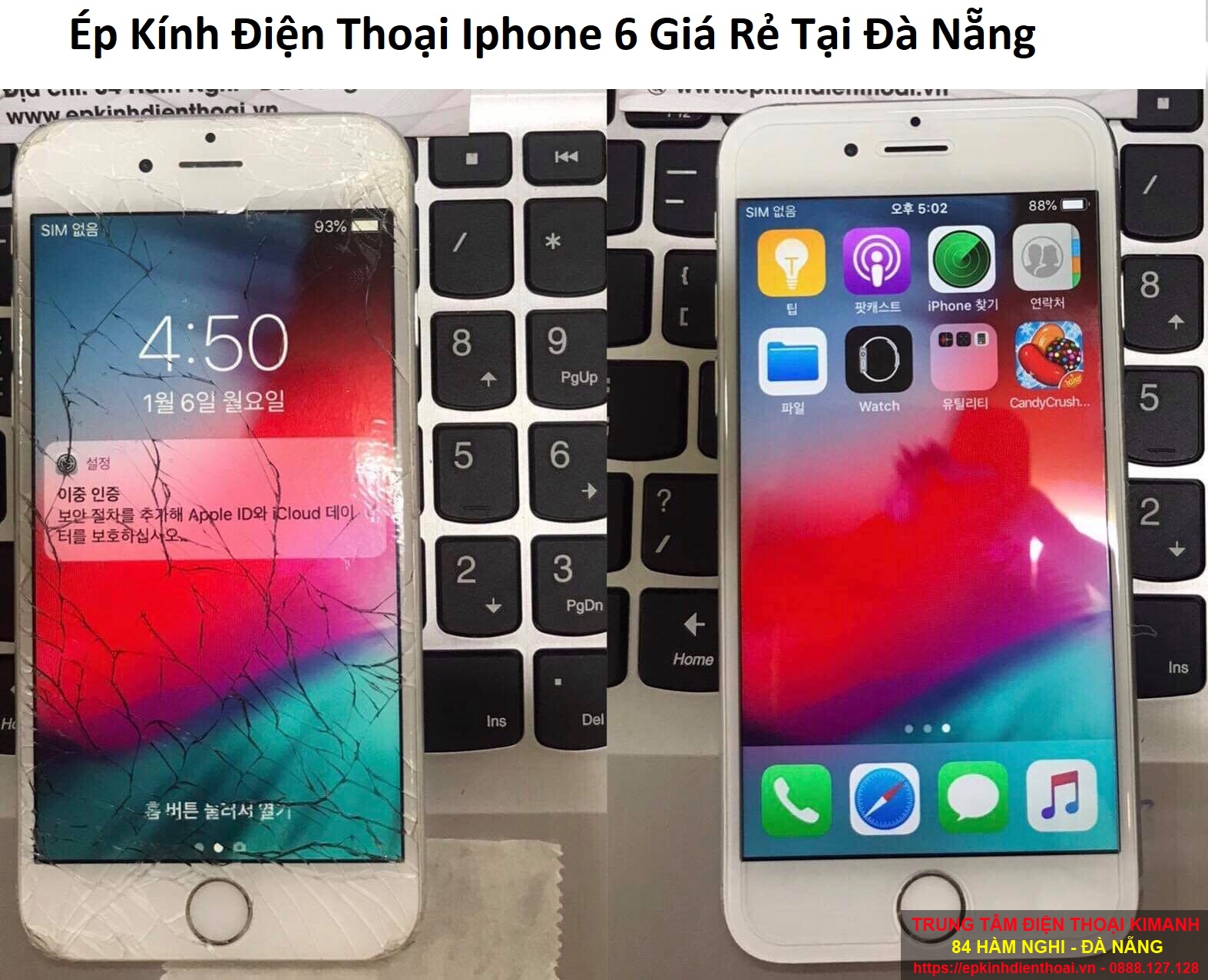 Thay mặt kính iPhone 6 tại Đà Nẵng