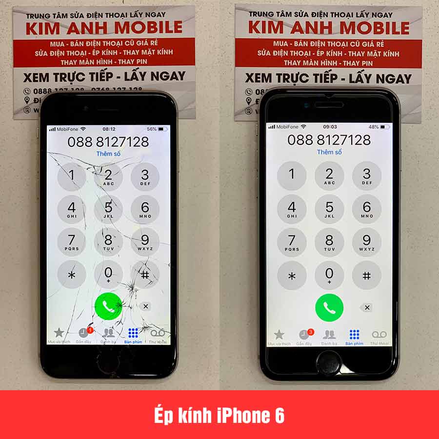 Ép kính, thay mặt kính iPhone 6, 6 Plus, 6s, 6s Plus tại Đà Nẵng