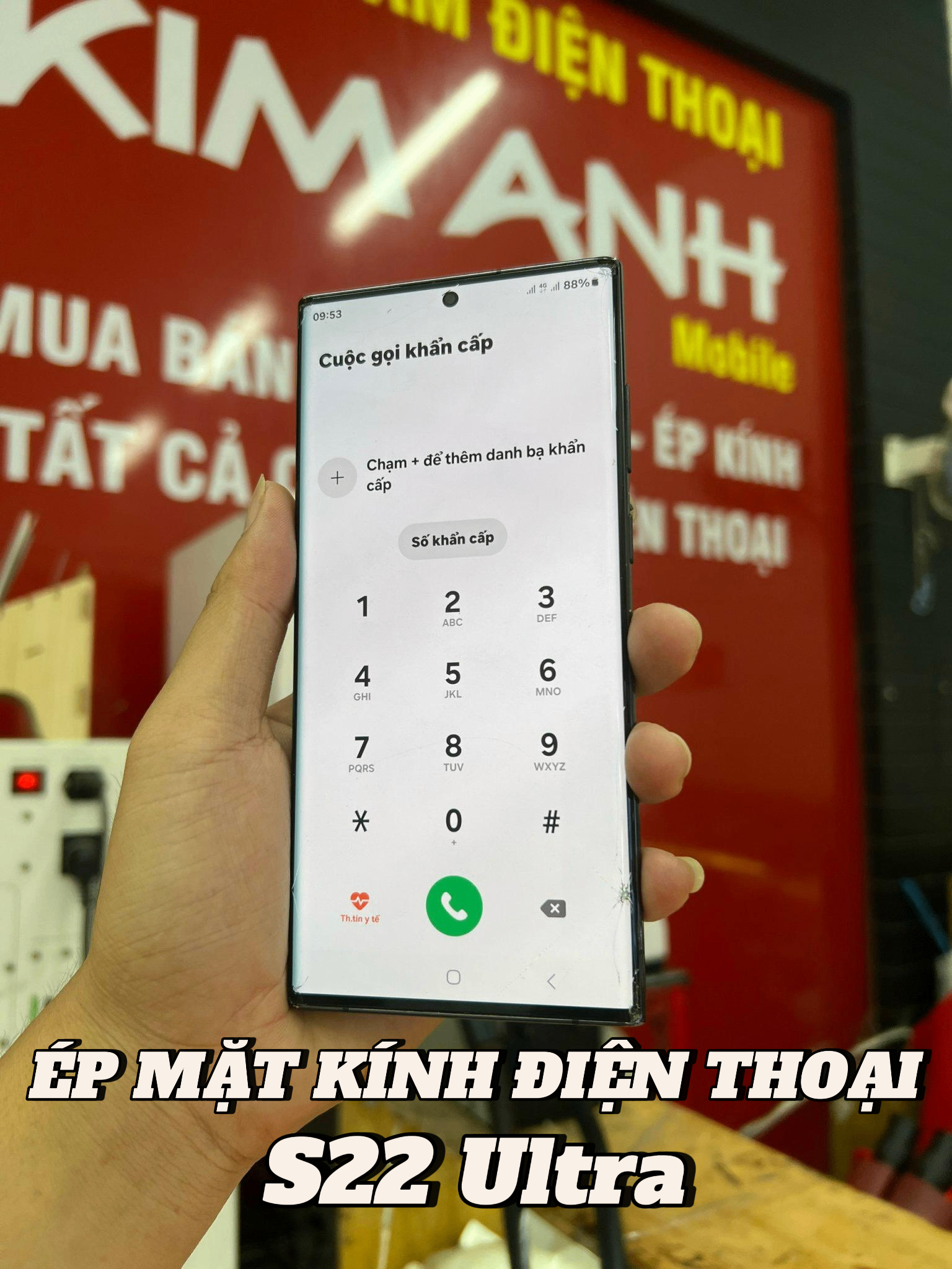Ép mặt kính Samsung S22 Ultra lấy ngay Đà Nẵng
