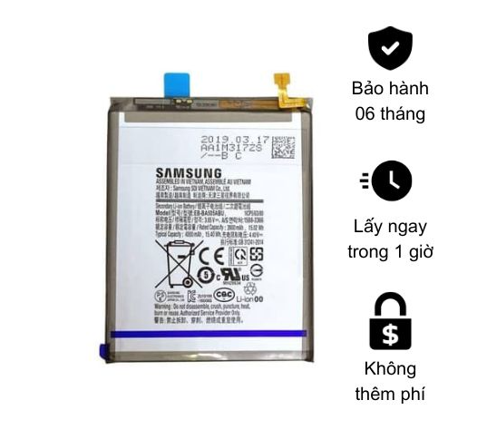 Thay pin Samsung A30 chính hãng giá rẻ tại Hàm Nghi