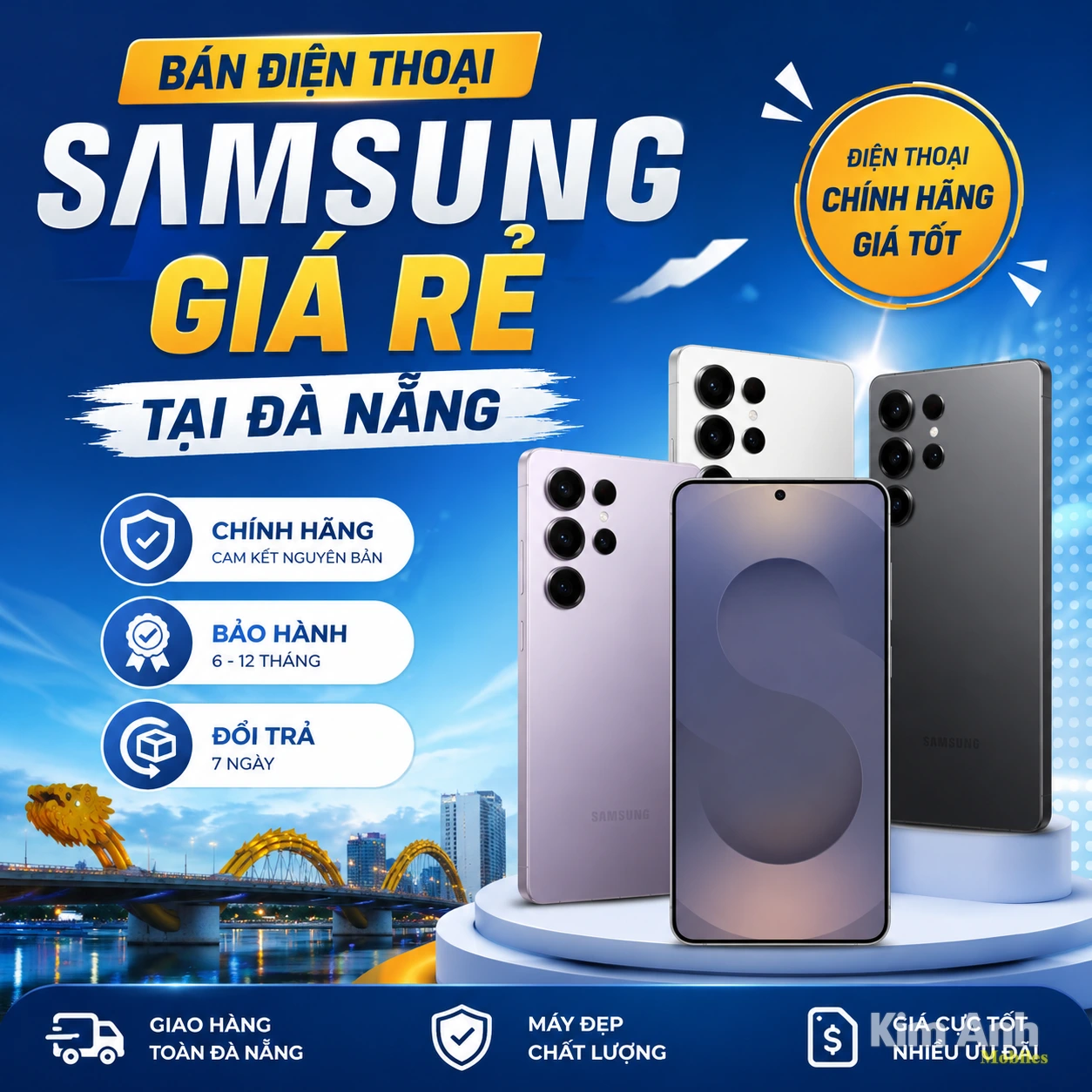 Banner quảng cáo điện thoại Samsung chính hãng giá rẻ tại Kim Anh Mobile Đà Nẵng