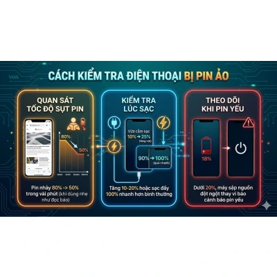 Cách kiểm tra điện thoại bị pin ảo chính xác tại Kim Anh Mobile Đà Nẵng