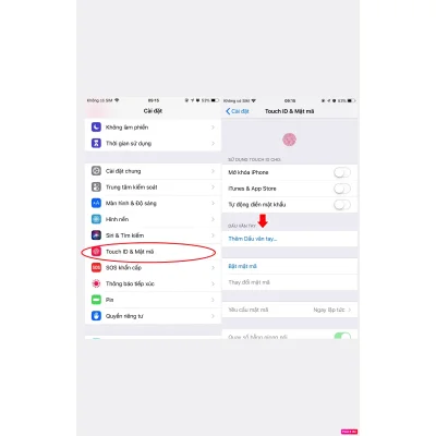 Hướng dẫn cài đặt Touch ID và thêm dấu vân tay trên iPhone tại Kim Anh Mobile Đà Nẵng.