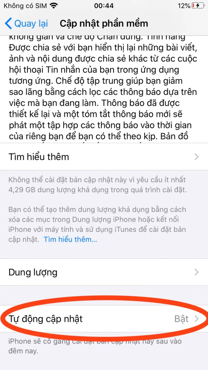 Hướng dẫn cài đặt tự động cập nhật phần mềm iPhone tại Kim Anh Mobile Đà Nẵng uy tín.