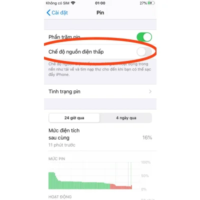 Hướng dẫn bật chế độ nguồn điện thấp trên iPhone tại Kim Anh Mobile Đà Nẵng.