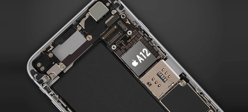 Chip Apple A12 và linh kiện bên trong điện thoại iPhone chính hãng tại Kim Anh Mobile Đà Nẵng.