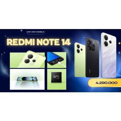 Điện thoại Redmi Note 14 nhiều màu sắc giá rẻ tại Kim Anh Mobile Đà Nẵng.