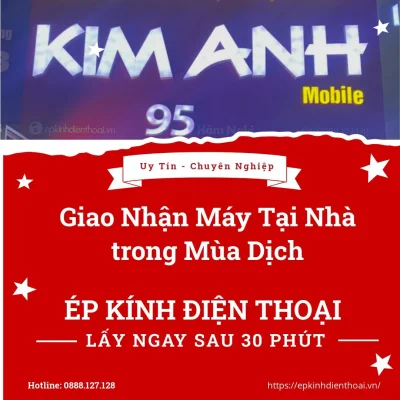 Banner quảng cáo ép kính điện thoại lấy ngay uy tín tại Kim Anh Mobile Đà Nẵng.