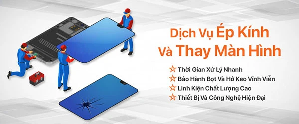 Dịch vụ ép kính và thay màn hình điện thoại uy tín, chất lượng cao tại Kim Anh Mobile Đà Nẵng.