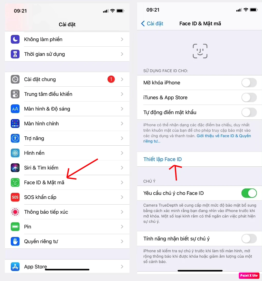 Hướng dẫn cài đặt Face ID trên iPhone nhanh chóng tại Kim Anh Mobile Đà Nẵng.