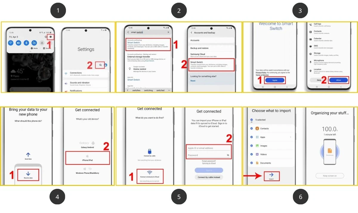 Hướng dẫn chuyển dữ liệu bằng Smart Switch tại Kim Anh Mobile