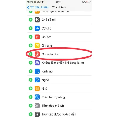Hướng dẫn thêm tính năng ghi màn hình vào trung tâm điều khiển iPhone tại Kim Anh Mobile Đà Nẵng.