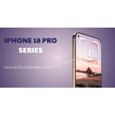 Infographic về iPhone 18 Pro Series với công nghệ Face ID ẩn dưới màn hình tại Kim Anh Mobile Đà Nẵng.