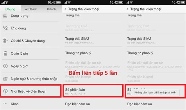 Hướng dẫn kích hoạt chế độ nhà phát triển trên điện thoại Android tại Kim Anh Mobile Đà Nẵng.