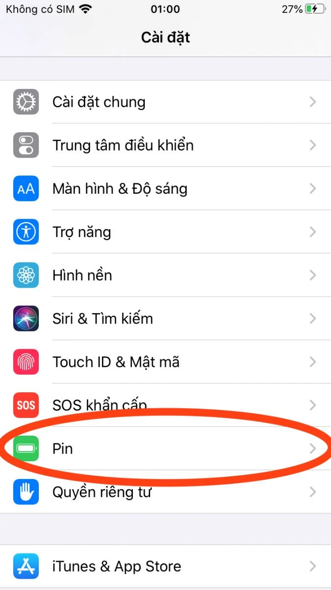 Hướng dẫn kiểm tra tình trạng pin iPhone trong cài đặt tại Kim Anh Mobile Đà Nẵng.