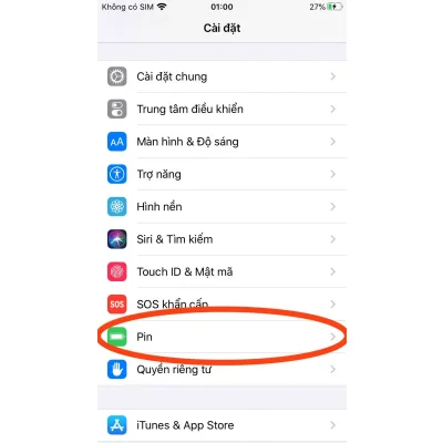 Hướng dẫn kiểm tra tình trạng pin iPhone trong cài đặt tại Kim Anh Mobile Đà Nẵng.