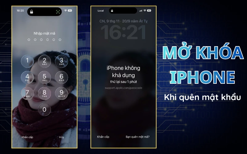 Hướng dẫn mở khóa iPhone khi quên mật khẩu uy tín tại Kim Anh Mobile Đà Nẵng.