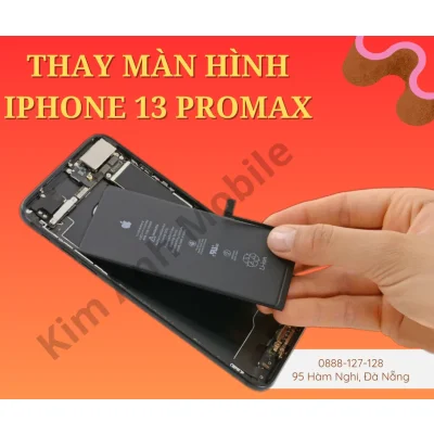 Banner quảng cáo dịch vụ thay màn hình iPhone 13 Pro Max uy tín tại Kim Anh Mobile Đà Nẵng.