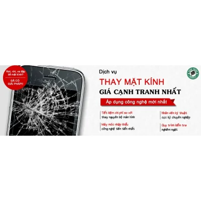Banner quảng cáo dịch vụ thay mặt kính điện thoại uy tín, giá tốt tại Kim Anh Mobile Đà Nẵng.