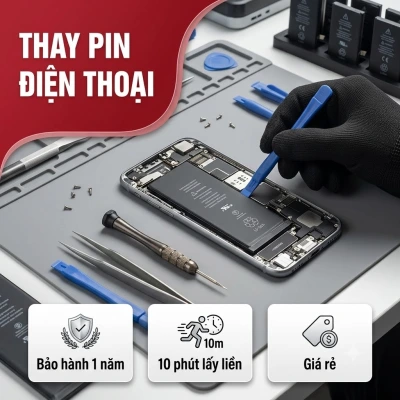 Thay pin điện thoại giá rẻ, lấy ngay tại Kim Anh Mobile Đà Nẵng, bảo hành uy tín.
