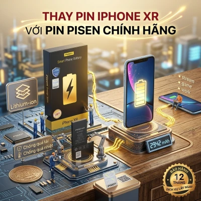 Thay pin iPhone xr pisen dung lượng cao rồng chính hãng tại đà nẵng