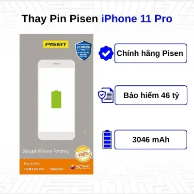 Thay pin Pisen iPhone 11 Pro chính hãng tại Kim Anh Mobile Đà Nẵng