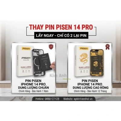 Pin pisen iPhone 14 pro dung lượng chuẩn chính hãng – bảo hành 12 tháng