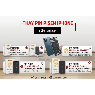 Thay pin Pisen iPhone 14 lấy ngay chính hãng tại Kim Anh Mobile Đà Nẵng
