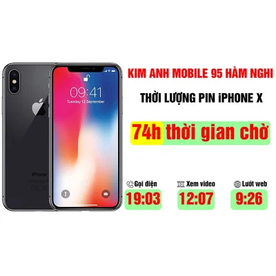 Infographic về thời lượng pin iPhone X chính hãng tại Kim Anh Mobile Đà Nẵng