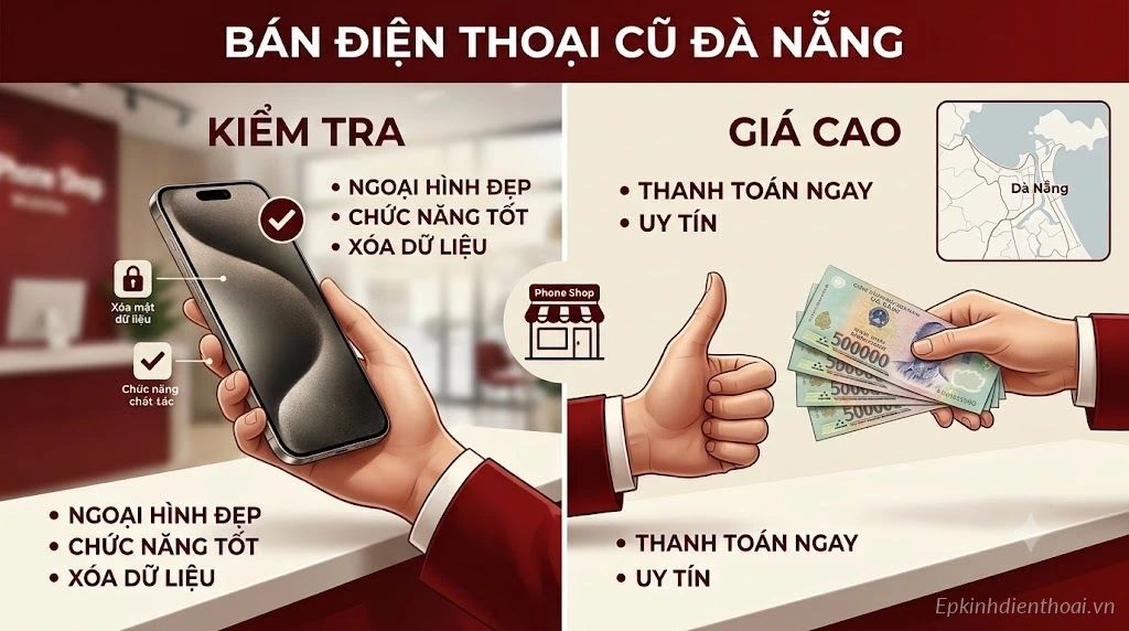 Dịch vụ thu mua điện thoại cũ giá cao tại Kim Anh Mobile Đà Nẵng