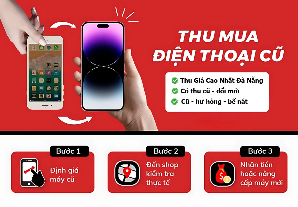 Banner quảng cáo dịch vụ thu mua điện thoại cũ đổi mới giá cao tại Kim Anh Mobile Đà Nẵng
