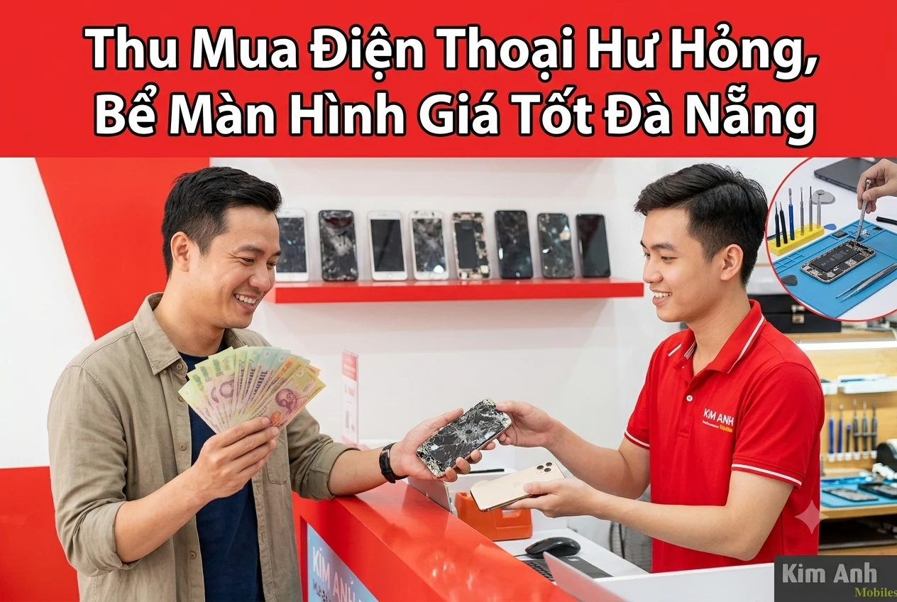 Kim Anh Mobile thu mua điện thoại hư hỏng, bể màn hình giá tốt tại Đà Nẵng.