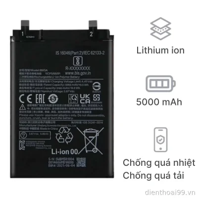 Pin Xiaomi BMSA chính hãng dung lượng 5000mAh giá rẻ tại Kim Anh Mobile Đà Nẵng.