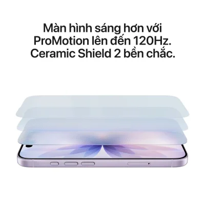Màn hình iPhone 15 Pro Max ProMotion 120Hz và Ceramic Shield bền chắc, chính hãng tại Kim Anh Mobile Đà Nẵng.