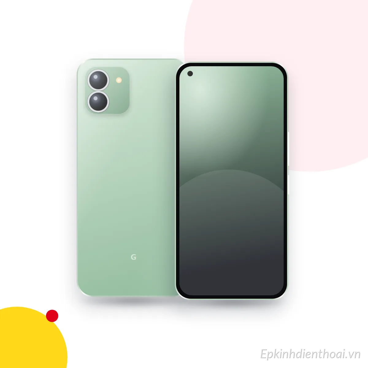 Mặt trước và mặt sau điện thoại Google Pixel 5 (ảnh minh hoạ)