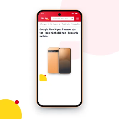 Điện thoại Google Pixel 8 Pro đang mở trang sản phẩm trên epkinhdienthoai.vn (ảnh minh hoạ)