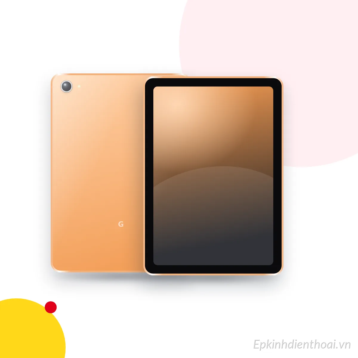 Mặt trước và mặt sau máy tính bảng Google Pixel Tablet (ảnh minh hoạ)
