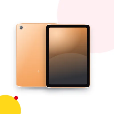 Mặt trước và mặt sau máy tính bảng Google Pixel Tablet (ảnh minh hoạ)
