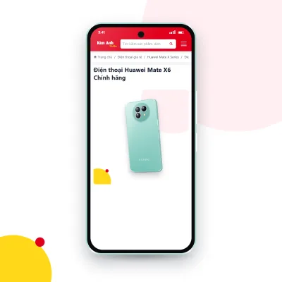 Điện thoại HUAWEI Mate X6 đang mở trang sản phẩm trên epkinhdienthoai.vn (ảnh minh hoạ)