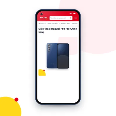 Điện thoại HUAWEI P60 Pro đang mở trang sản phẩm trên epkinhdienthoai.vn (ảnh minh hoạ)