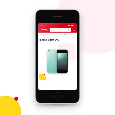 Điện thoại iPhone 6 đang mở trang sản phẩm trên epkinhdienthoai.vn (ảnh minh hoạ)
