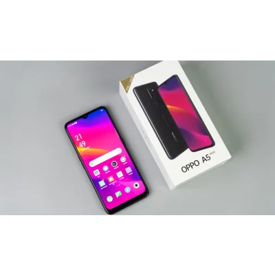 Điện thoại OPPO A5 2020 màu đen cùng hộp sản phẩm giá rẻ tại Kim Anh Mobile Đà Nẵng