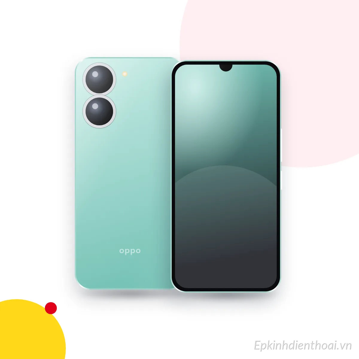 Mặt trước và mặt sau điện thoại OPPO A57 2020 (ảnh minh hoạ)