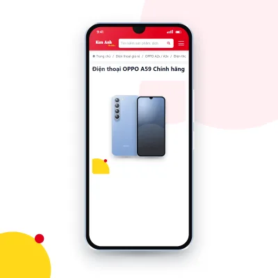 Điện thoại OPPO A59 đang mở trang sản phẩm trên epkinhdienthoai.vn (ảnh minh hoạ)